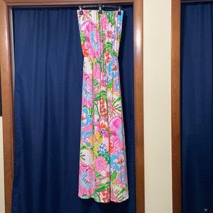 Lilly Pulitzer Nosey Posey strapless maxi dress